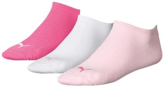 Puma Unisex Sneaker Plain (3-pack) - unisex enkelsokken - roze - Maat: 39-42
