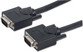 Manhattan 337342 VGA-kabel VGA Aansluitkabel VGA-stekker 15-polig, VGA-stekker 15-polig 30.00 m Zwart Schroefbaar