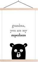 Beau cadeau pour la fête des mères - Citation grand-mère tu es mon super-héros - affiche d'école super héros en textielposter blanc 60x90 cm - Tirage photo sur affiche textielposter (décoration murale salon / chambre)