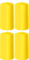 4x bougies cylindriques jaunes / bougies piliers 6 x 10 cm 36 heures de combustion - Bougies inodores jaunes - Décorations pour la maison