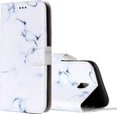 Voor Galaxy J5 (2017) (EU-versie) Wit marmeren patroon Horizontale flip lederen tas met houder en kaartsleuven en portemonnee