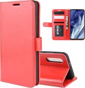 Voor xiaomi mi 9 pro / mi 9 pro 5g r64 textuur enkele vouw horizontale flip lederen tas met houder & kaartsleuven & portemonnee (rood)