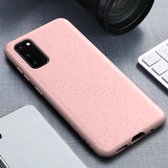 Voor Galaxy S20 matte textuur tarwestro beschermhoes (roze)