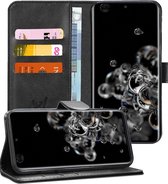 Samsung Galaxy S20 Ultra Hoesje - Book Case Leer Wallet Cover Portemonnee Pasjeshouder Hoes Zwart