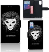 Bookstyle Case Geschikt voor Samsung Galaxy A41 Telefoonhoesje met Tekst Skull Hair