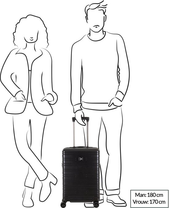 Travelbags Premium Handbagage koffer - 55 cm - 4 wielen - USB - black |  bol.com
