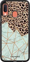 Samsung A20e hoesje - Luipaard marmer mint | Samsung Galaxy A20e case | Hardcase backcover zwart