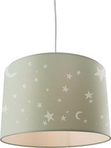 Olucia Stars - Kinderkamer hanglamp - Groen/Wit - E27