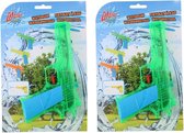 20x Waterpistolen/waterpistool groen klein van 18 cm kinderspeelgoed - waterspeelgoed van kunststof