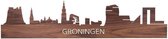 Skyline Groningen Notenhout - 100 cm - Woondecoratie design - Wanddecoratie - WoodWideCities