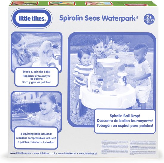 Little Tikes Spiralin 'Seas Waterpark, Table jeux d'eau, 2 an(s), Plastique, Beige, Bleu, Jaune