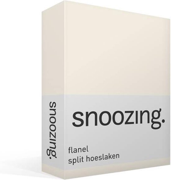 Snoozing - Flanel - Split-topper - Hoeslaken - Lits-jumeaux - 180x200 cm - Ivoor