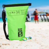Relaxdays Ocean Pack 5 liter - waterdichte tas - droogtas - outdoor plunjezak - zeilen - groen