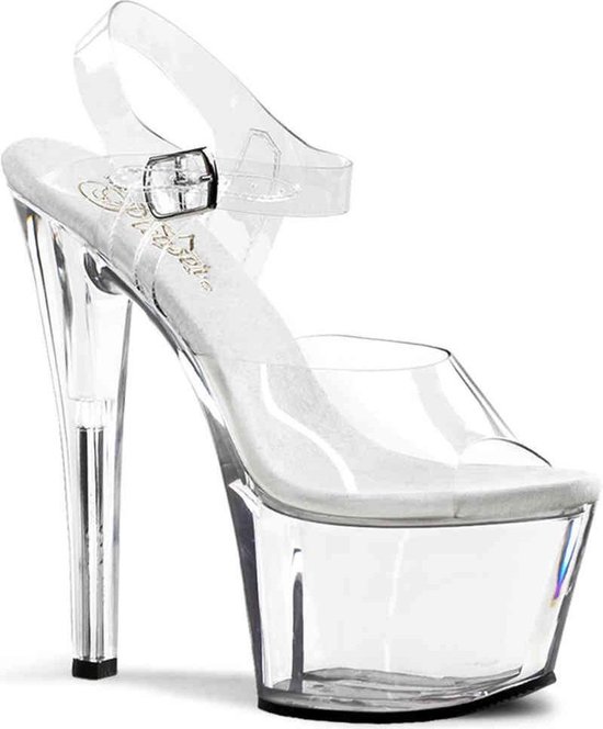 Pleaser Sandal avec bride cheville -40 Chaussures- SKY-308 US 10 Wit/ Argenté