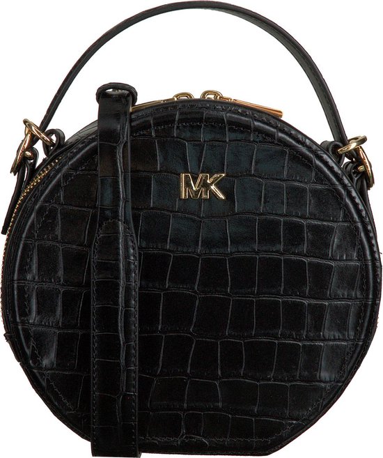 Michael Kors Dames Schoudertassen Md Canteen Embossed Bag Zwart