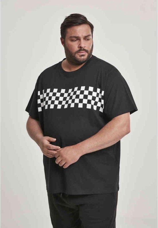 Urban Classics Tshirt Homme -L- Panneau à carreaux Noir / Blanc