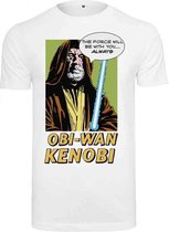 Merchcode Star Wars - Obi-Wan Kenobi Heren T-shirt - XS - Wit