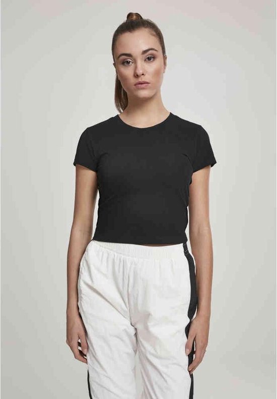 Urban Classics - T-shirt Crop top - M - Zwart