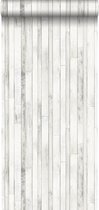 Papier peint intissé HD chutes de bois gris blanc - 138816 ESTAhome