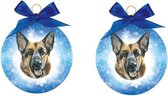 3x stuks dieren kerstballen Duitse herder honden 8 cm - Huisdieren kerstballen Duitse Herders honden
