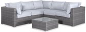 Premium loungeset - VITTORIA - rond wicker– 5 plaatsen, grijs/lichtgrijs