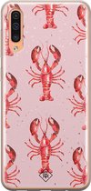 Samsung A50/A30s hoesje siliconen - Lobster all the way | Samsung Galaxy A50/A30s case | Roze | TPU backcover transparant