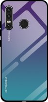 Voor Huawei P30 Lite Gradient Color Glass Case (paars)
