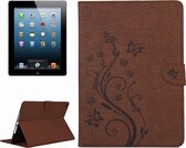 For iPad Air Pressed Flowers Butterfly patroon horizontaal Flip PU lederen hoesje met Magnetic Buckle & houder & Card Slots & Wallet(zwart)