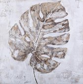 60 x 60 cm - Olieverfschilderij - Palmbladeren - canvas - handgeschilderd