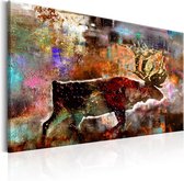 Schilderijen Op Canvas - Schilderij - Colourful Caribou 90x60 - Artgeist Schilderij