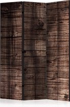 Kamerscherm - Scheidingswand - Vouwscherm - Dark Brown Boards [Room Dividers] 135x172 - Artgeist Vouwscherm