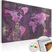 Schilderijen Op Canvas - Afbeelding op kurk - Amethyst Map [Cork Map] 60x40 - Artgeist Schilderij