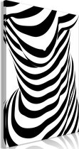 Schilderijen Op Canvas - Schilderij - Zebra Woman (1 Part) Vertical 60x90 - Artgeist Schilderij