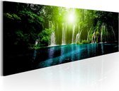 Schilderijen Op Canvas - Schilderij - Sapphire Lake 135x45 - Artgeist Schilderij