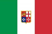 Vlag Italië met wapen 50x75cm