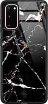 Samsung S20 hoesje glass - Marmer zwart | Samsung Galaxy S20 case | Hardcase backcover zwart