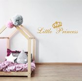 Muursticker Little Princess -  Goud -  160 x 46 cm  -  baby en kinderkamer  engelse teksten  alle - Muursticker4Sale