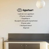 Muursticker Appeltaart Recept -  Zilver -  120 x 133 cm  -  keuken  nederlandse teksten  alle - Muursticker4Sale