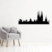 Muursticker Barcelona - Zwart - 120 x 52 cm - woonkamer steden