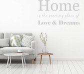 Muursticker Home, Love, Dreams -  Zilver -  120 x 70 cm  -  woonkamer  slaapkamer  alle - Muursticker4Sale