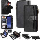 Voor Galaxy S8 Multifunctionele Retro Afneembare Magnetische Horizontale Flip Leren Case met Kaartsleuven & Houder & Portemonnee & Fotolijst (Zwart)