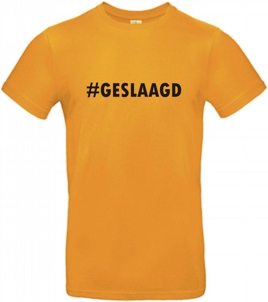Geslaagd cadeau - T-shirt #GESLAAGD - S - Oranje