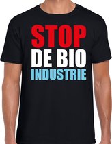 Stop de bio industrie demonstratie / protest t-shirt zwart voor heren S