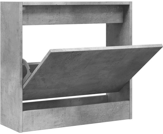 Foto: Vidaxl schoenenkast 60x21x57 cm bewerkt hout betongrijs