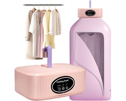Draagbare Elektrische Wasdroger - Mini Opvouwbaar 1200W Warmeluchtdroger met UV-Sterilisatie - Voor Appartement, Reizen, Camping, Camper - Met 1/2/4H Timer en Capaciteit voor 10 Kledingstukken