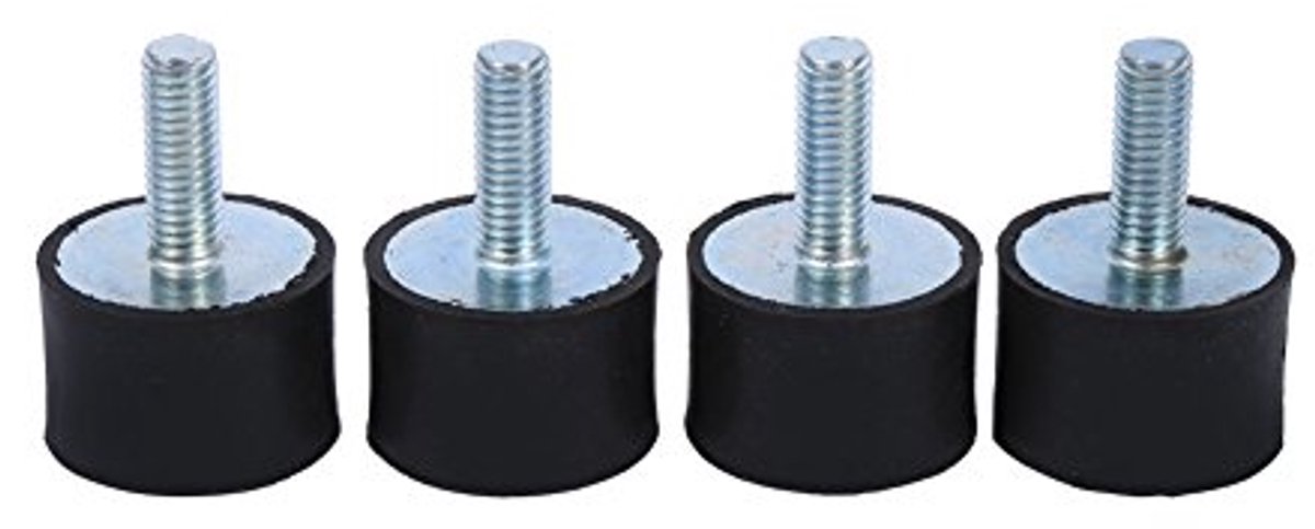 Rubber Mounts Schokdemper Anti Vibratie Silentblock Autobobbins, 4 Stuks M8 Zwart, Zilver