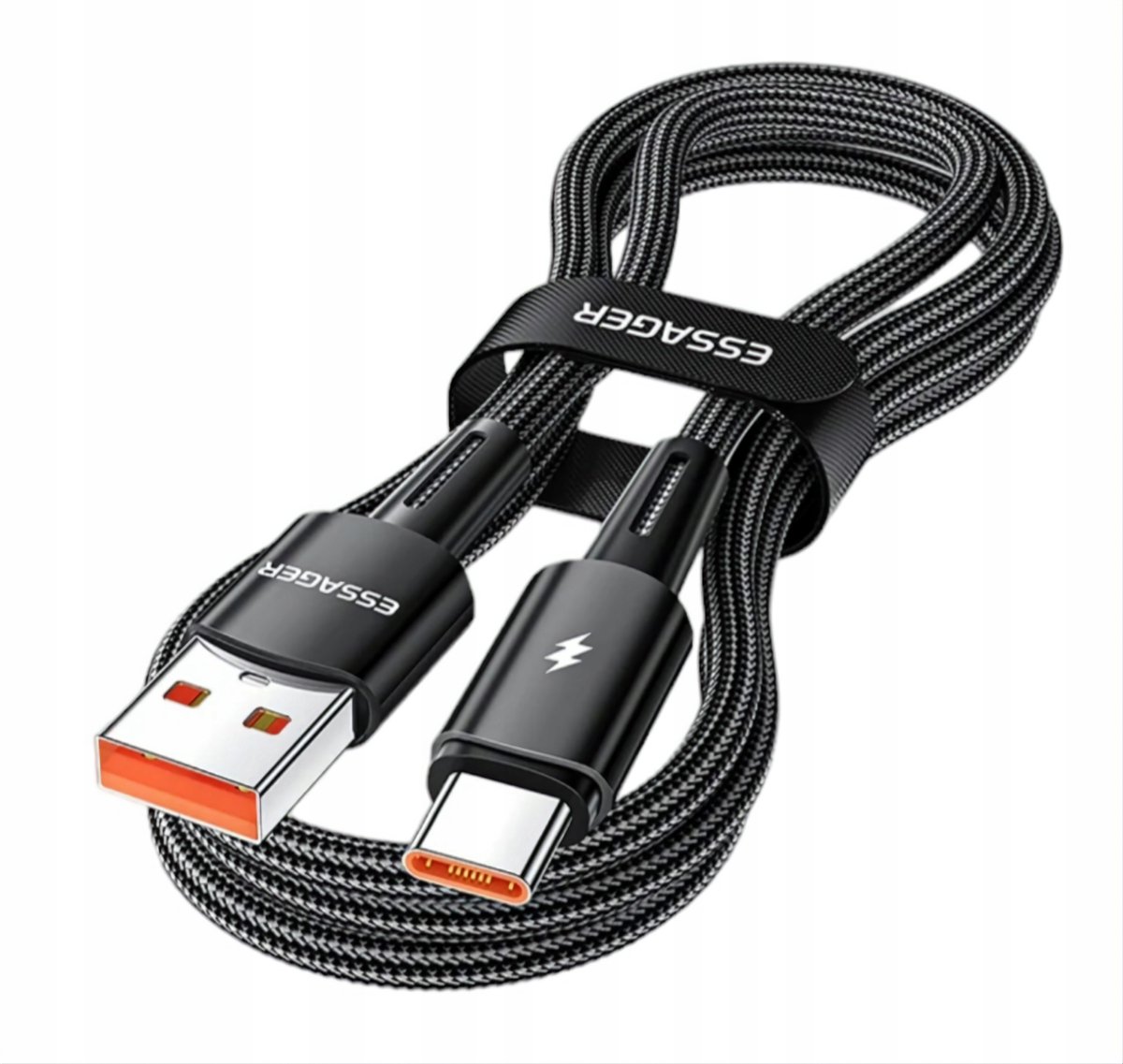 Essager USB A naar USB-C Kabel 1m Zwart 120W 6A Snel Opladen