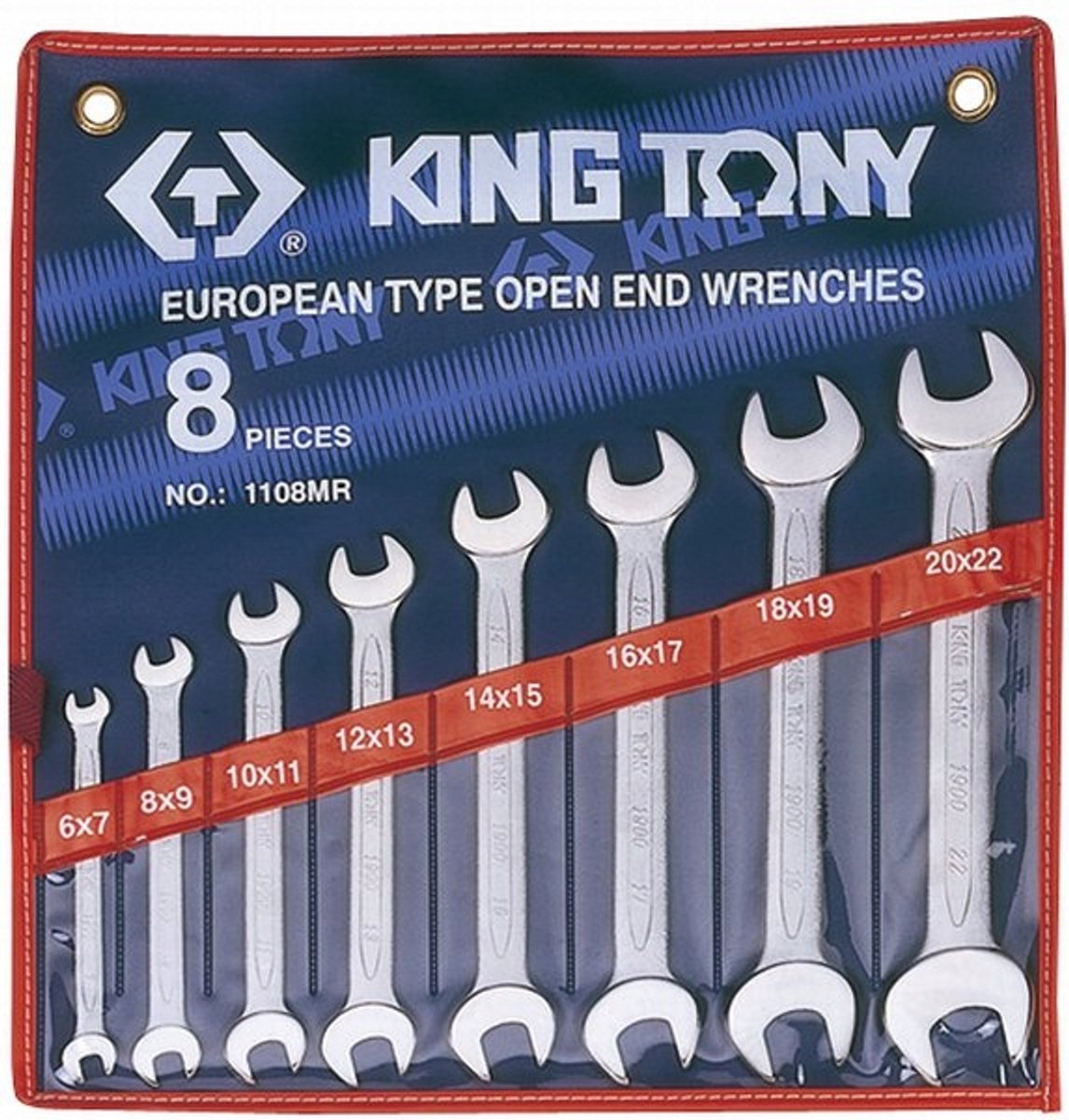 8-delige Ring- en Steeksleutelset 6-22mm met koffer
