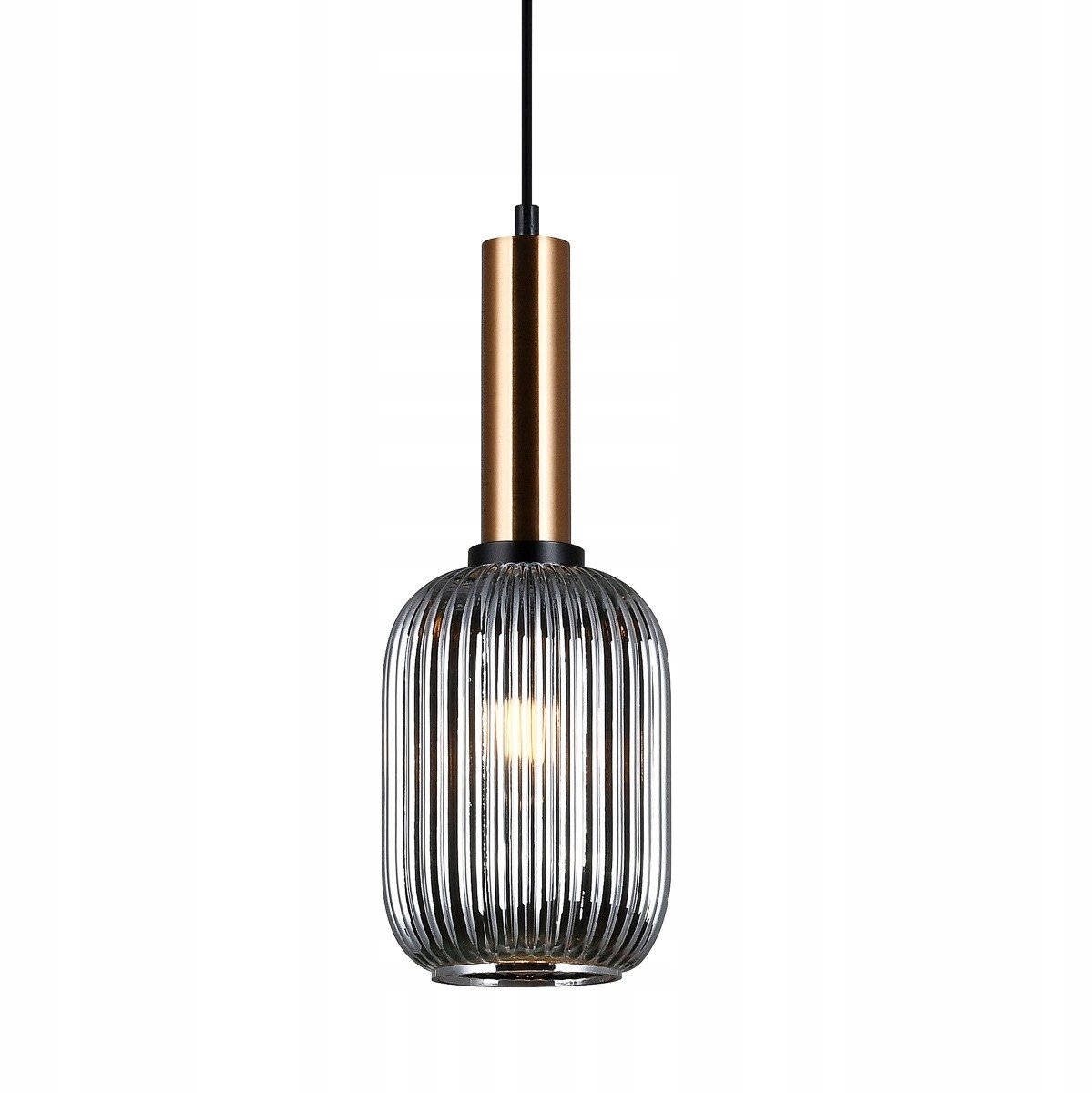 Antiola hanglamp 1-lichts messing/gerookt glas E27