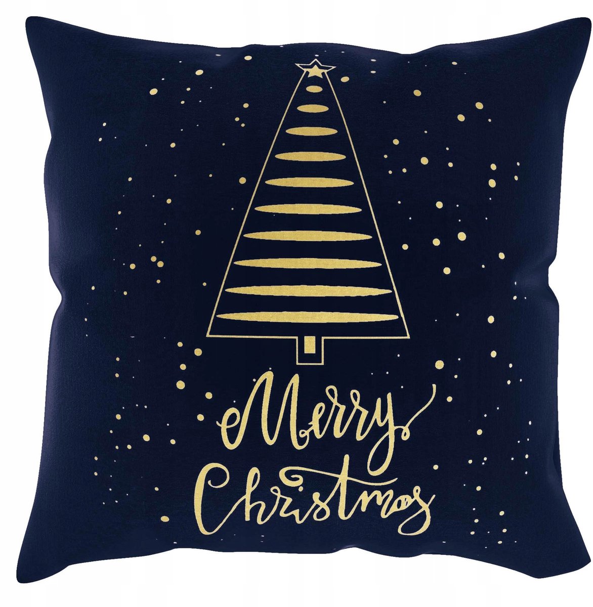 Kerstkussenhoezen 45x45cm - Blauw met Gouden Kerstboom